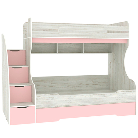 Трехъярусная кровать КарИВи БИГ Винтерберг Розовый
