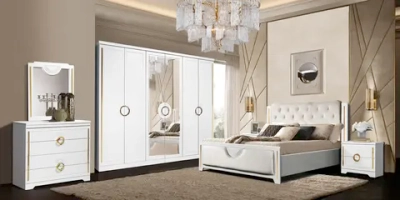 Спальня Бодрум (шкаф 6-ти дверный , кровать 180) цвет белый