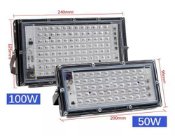 Прожектор УФ / ультрафиолетовый / Luminofor UV 50Вт светодиодный для клубов и баров с вилкой EU/ для караоке / для квеста / для праздника / для вечеринки / для шоу