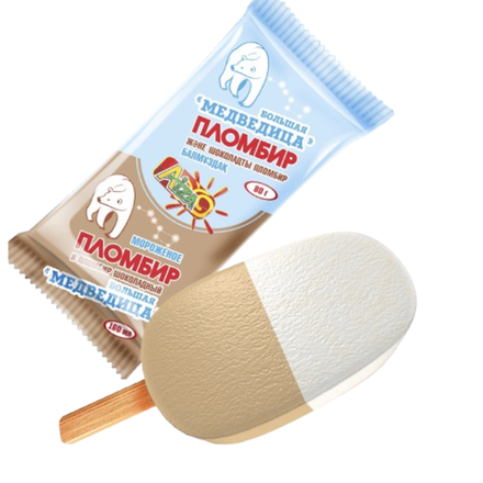 Мороженое Белый медведь Пломбир Шоколадный 80 гр