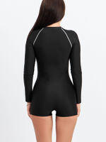 Купальник с длинными рукавами и шортами на молнии