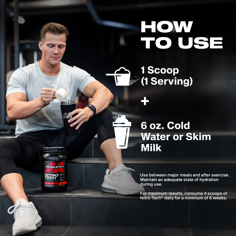 MuscleTech, Nitro-Tech™, сывороточный протеин, печенье и сливки, 1,81 кг (4 фунта)