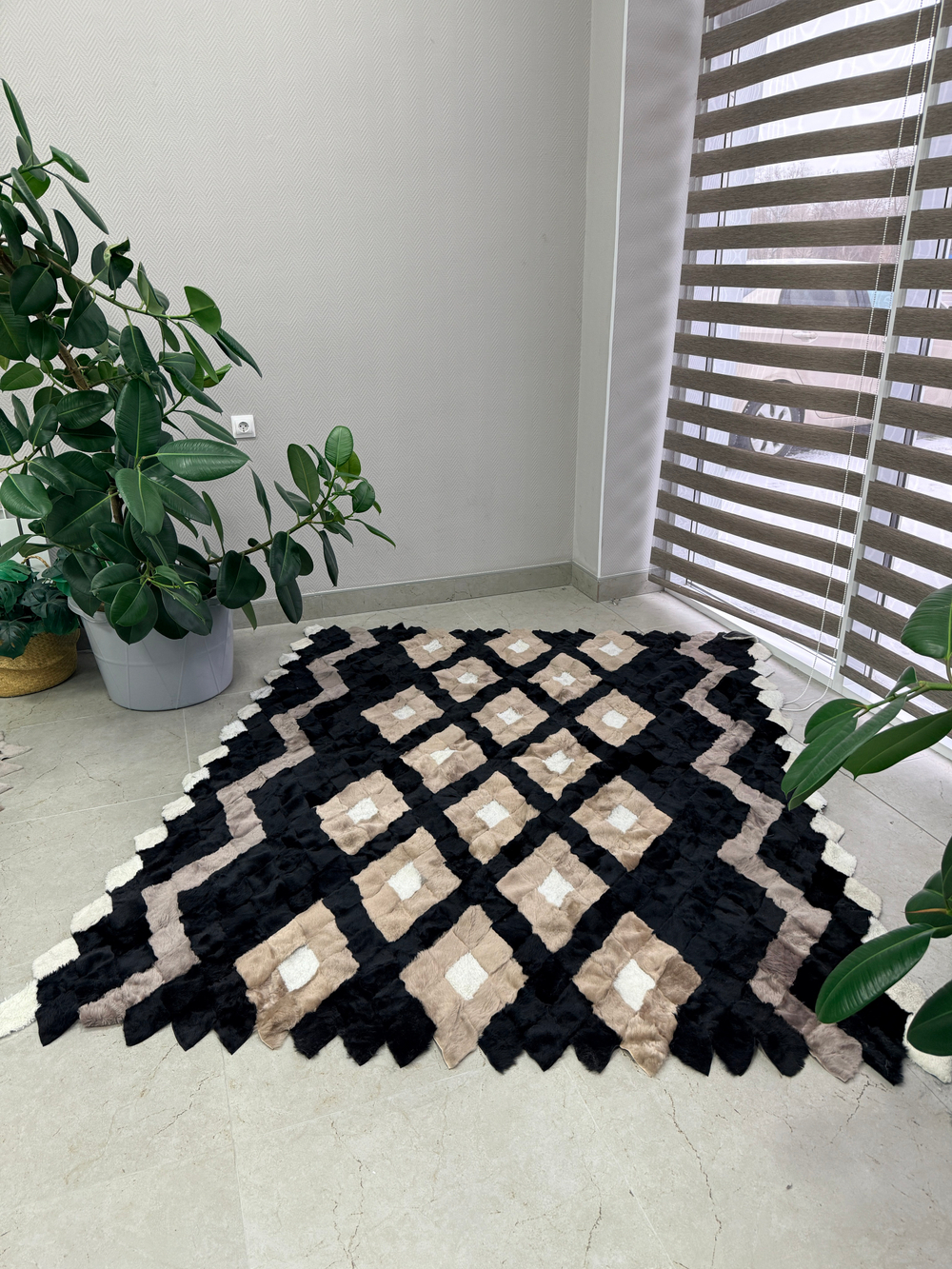 Покрывало меховое ковер из шкуры овчины