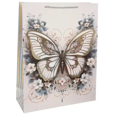 Пакет подарочный «Бабочка» 31*40*12 см, микс