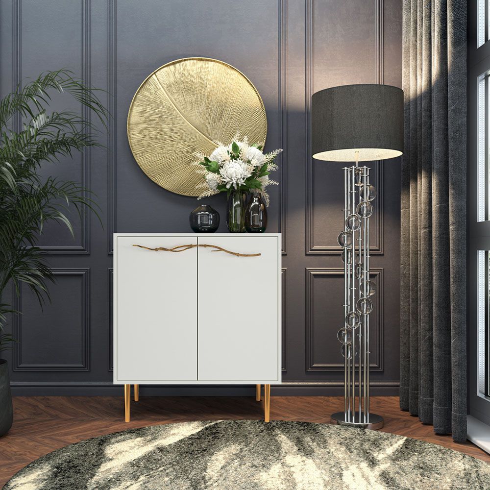 Комод Арт Колор matte Стайл Голд с 2 полками Белый опал матовый