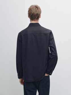 Massimo Dutti Куртка-рубашка с карманами, темно-синий