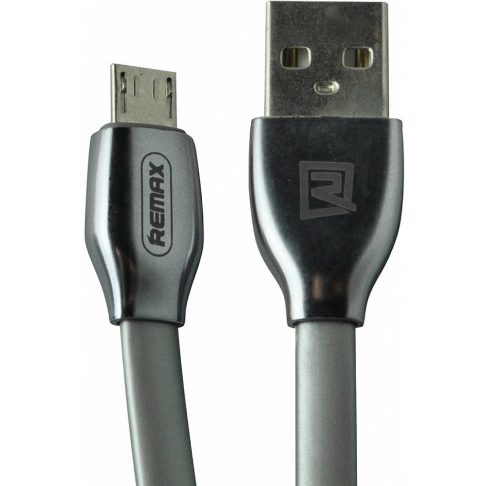 Кабель USB - MicroUSB Remax RC-035m (плоский, с подсветкой) Черный