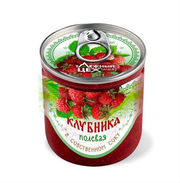 Клубника полевая в собственном соку 0,2л.