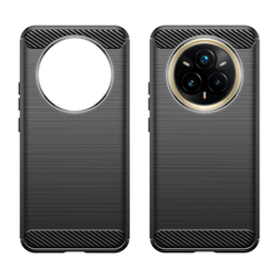 Чехол черного цвета на Realme 14 Pro+ Плюс, серия Carbon (дизайн под карбон) от Caseport