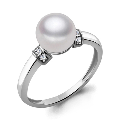 961377А Кольцо из Золота с бриллиантами, жемчугом