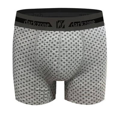 Серые меланжевые трусы-боксеры с принтом (Размер: M) (Цвет: серый)