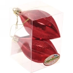 Ёлочные игрушки «Таинственное очарование» Капля 8 см (набор 2шт), красный