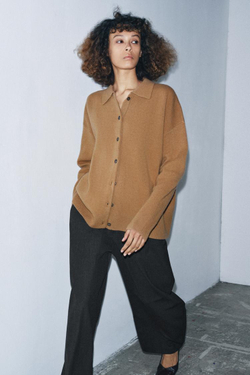 ZARА КАРДИГАН ОВЕРСАЙЗ , РЫЖЕВАТО-КОРИЧНЕВЫЙ