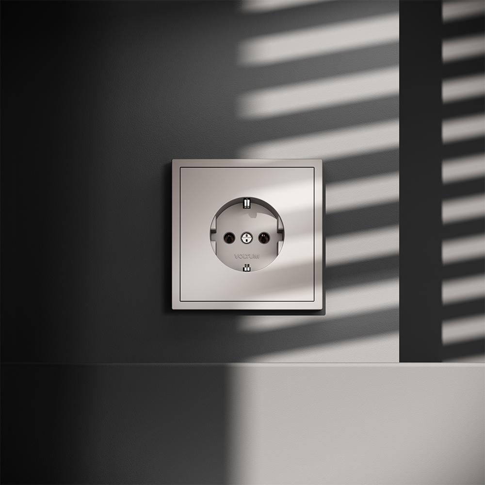 Розетка встраиваемая VOLTUM S70 VLS040103 с заземлением 16А кашемир