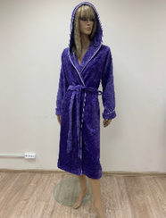 Халат женский длинный c капюшоном HELEN Темная сирень