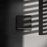 Проходной переключатель встраиваемый VOLTUM S70 одноклавишный с подсветкой 10А, (черный матовый)