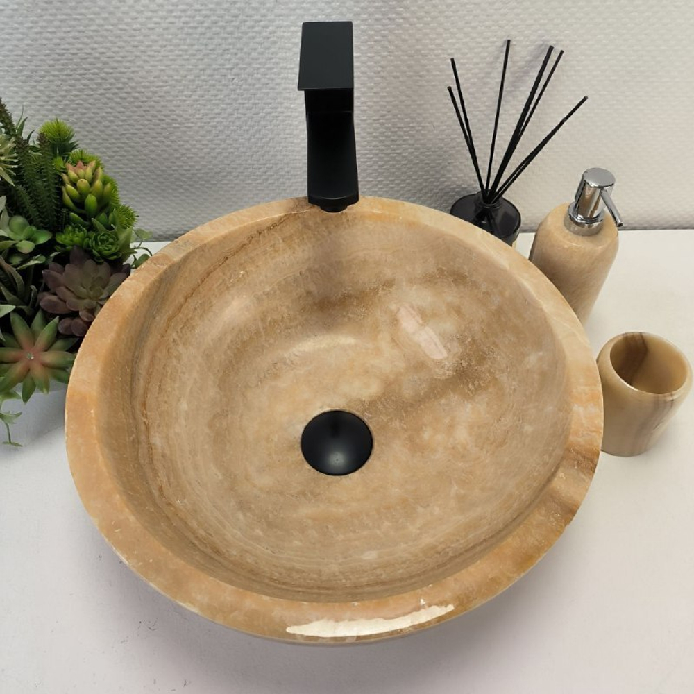 Раковина из оникса Bowl Yellow TinLip BO-62923 40*40*15 140