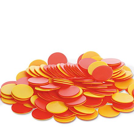 Фишки счетные 2х цветные. Красный/Желтый, 25 мм., 200 шт.