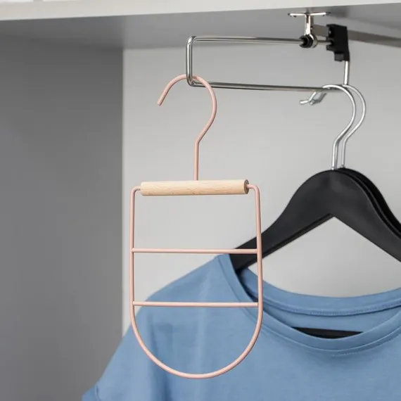 Вешалка для ремней и шарфов SAVANNA Wood, 11,3×24×1,1 см, цвет розовый