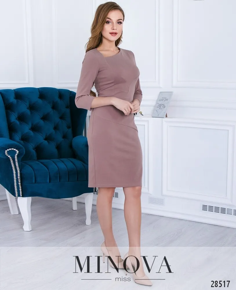 Платье 3115-кофейно-лавандовый Minova