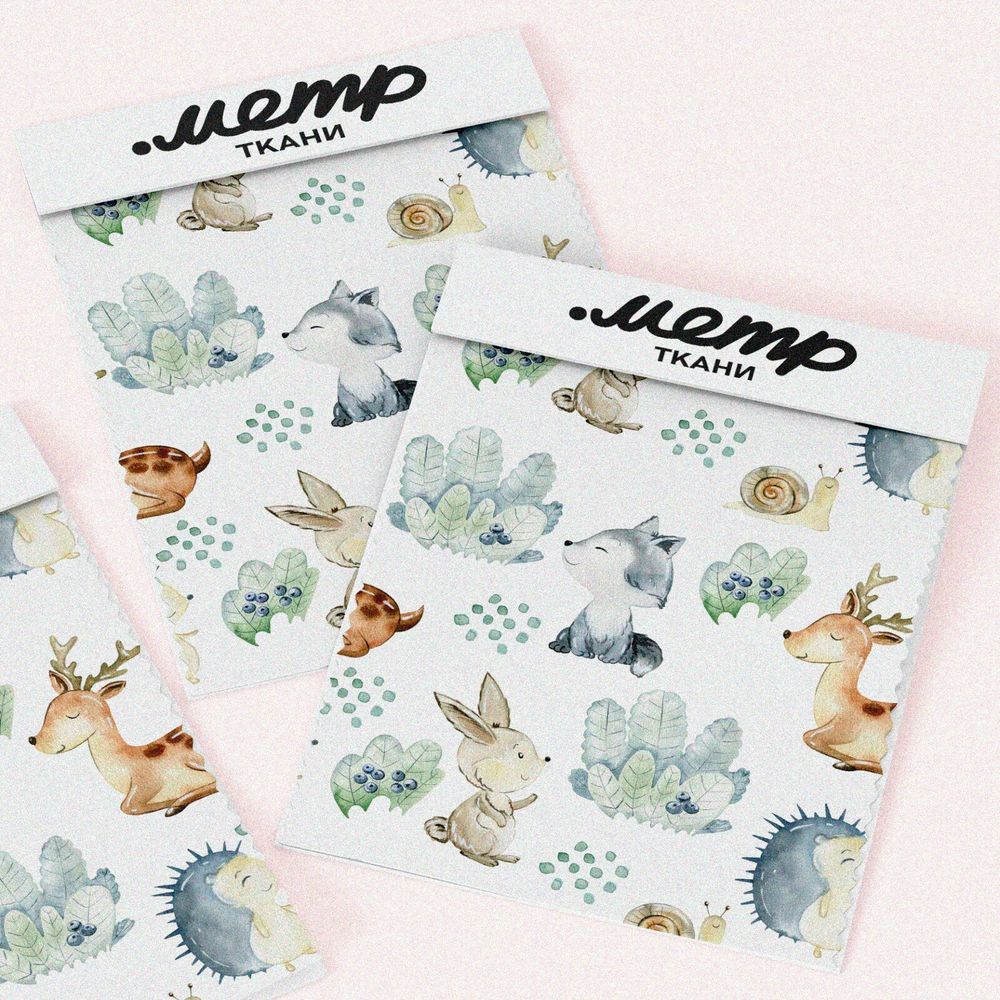 Ткань муслин акварельные зверьки