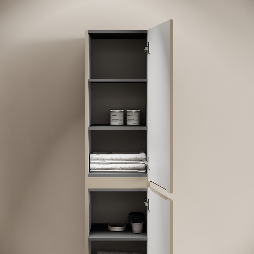 Шкаф-пенал подвесной SANCOS Code, 350х350х1650 мм, цвет  серо- бежевый, арт. PCD35GB