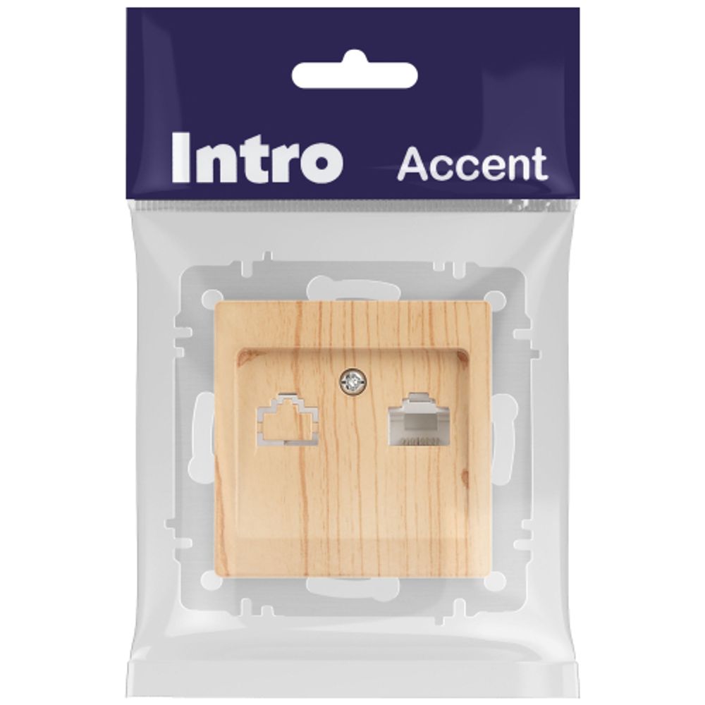 Розетка Intro Accent 6-303-11 информационная RJ45, IP20, СУ, сосна | Intro