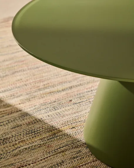Журнальный столик Wilshire зеленый из закаленного стекла из стали Ø80 см