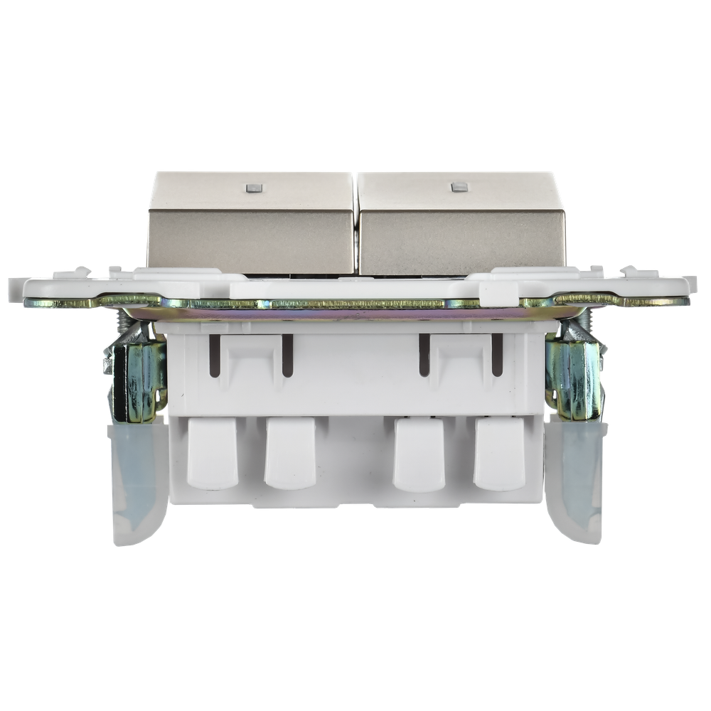 SKANDY Выключатель 2-клавишный проходной с индикацией 10А SK-V10Sh шампань IEK