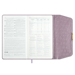 Ежедневник недатированный ESCALADA, А5, 160 л., арт. 70670/ 15 СТРАУС ФИОЛЕТОВЫЙ (кожзам: 126х211 мм, твёрдый переплёт, материал обложки: искусственная кожа "Страус"; способ крепления блока: ниткошвейный; декор: металлический шильд с декоративной мет