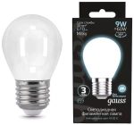 Лампа Gauss LED Filament Шар 9W E27 610 lm 4100K milky 105202209