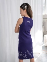 Летнее фиолетовое платье в сад для девочки