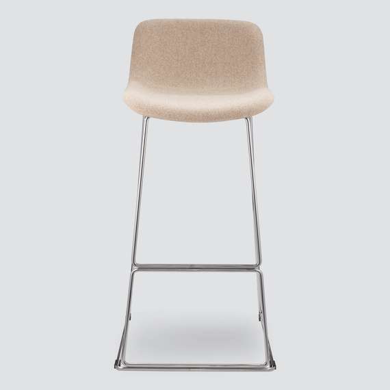 Барный стул Neo Soft 77 см, бежевый, ножки хром