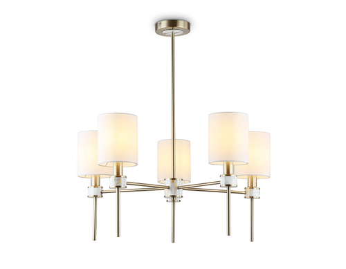 Светильник подвесной LH72371/5 DBS/WH темная латунь/белый E14/5 max 40W D680*720