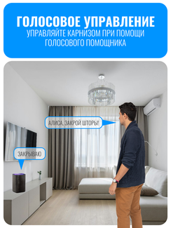 Умный Wi-Fi электрокарниз для штор с мотором Smart Aura