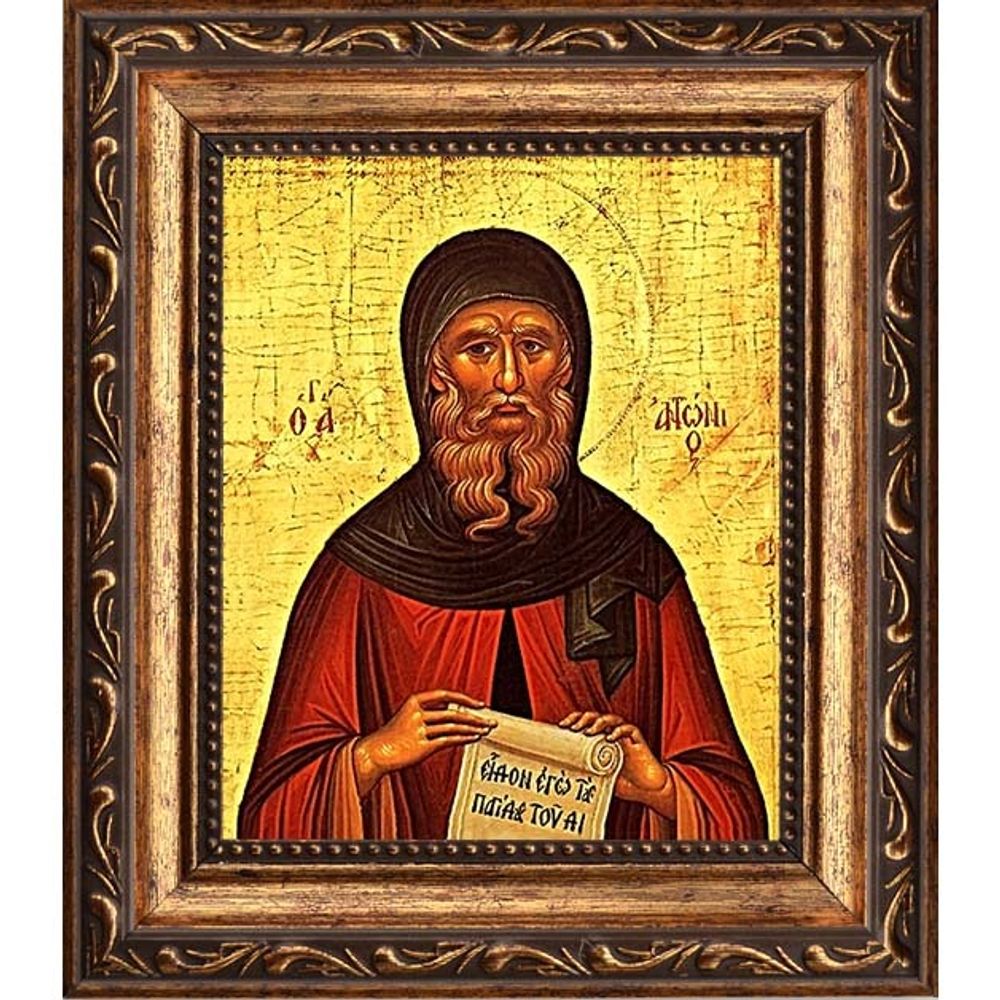 Антоний Великий Святой преподобный. Икона на холсте.