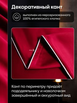Комплект постельного белья Однотонный Сатин Премиум «Энергия красного»