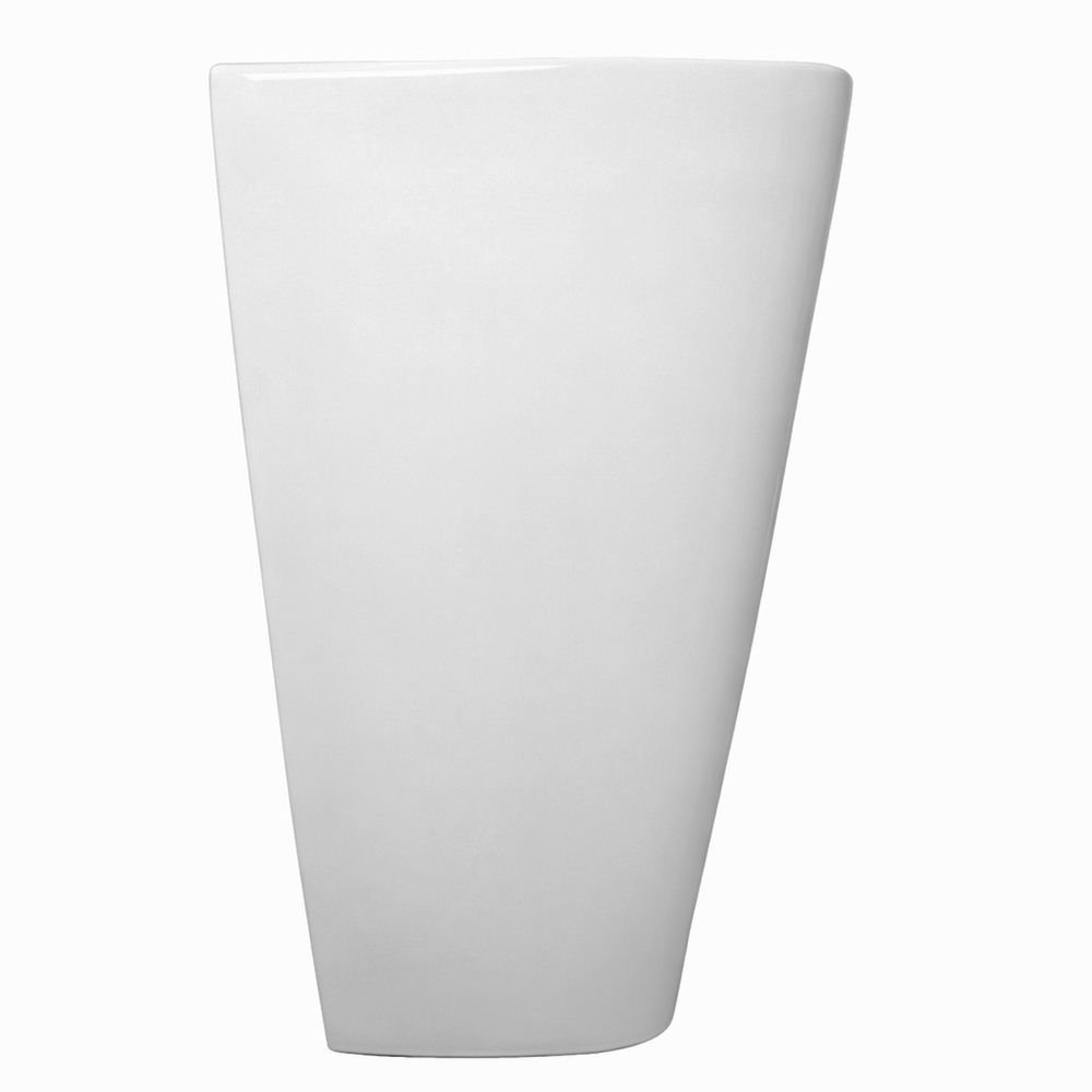 Умывальник-моноблок BASIS WAVE 440*380*835 ш*г*в, с хром переливом, белый, прямоуг