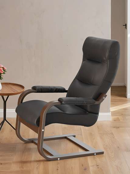 Кресло для отдыха Марго, экокожа Ева 1, каркас орех антик