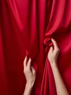 Атлас-стрейч бельевой арт. 1007, Китай, красный 100