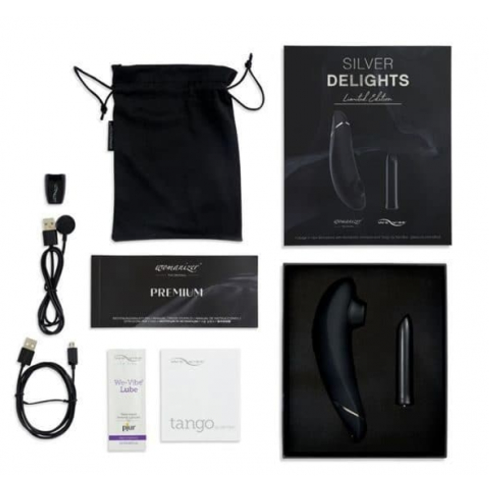 Набор Womanizer Premium + WE-VIBE Tango серебряный