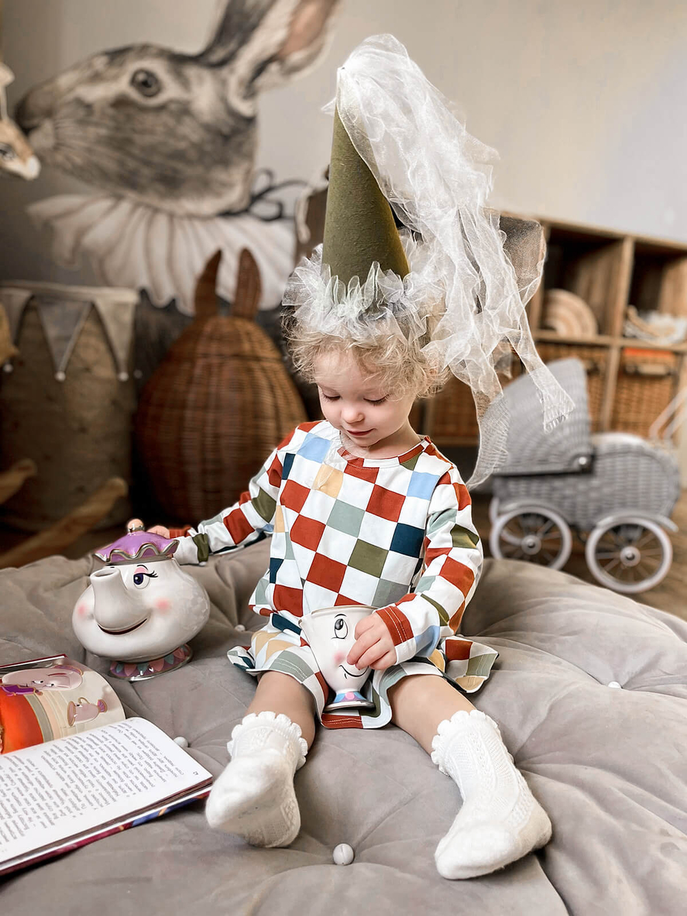 Платье трапеция Mjölk Шахматы, с длинным рукавом