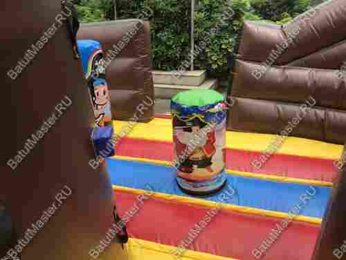 Большой надувной батут-горка "Фрегат" 11*5*5 м