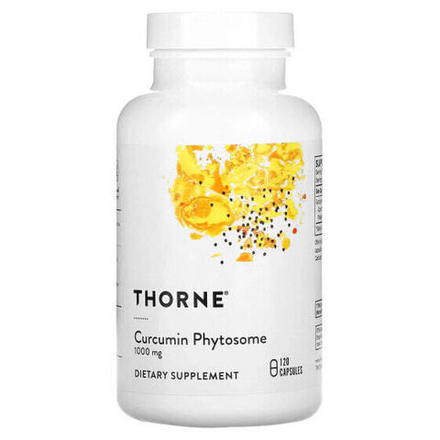 Имбирь и куркума Thorne, фитосомы куркумина, 1000 мг, 120 капсул