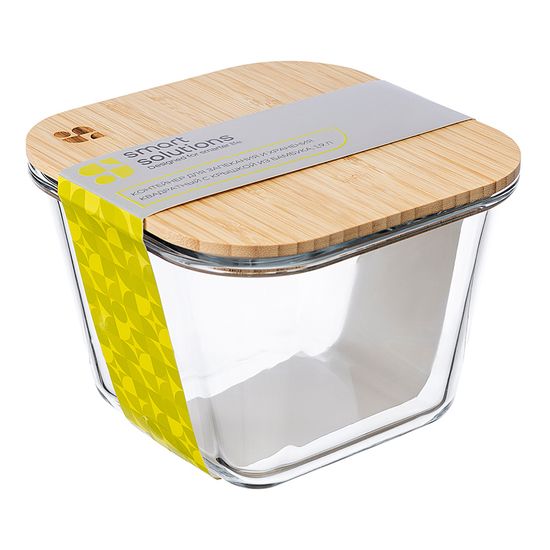 Контейнер для запекания и хранения квадратный eco store с крышкой из бамбука, 1,9 л