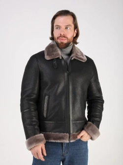 Дубленка зимняя куртка натуральная авиатор пилот