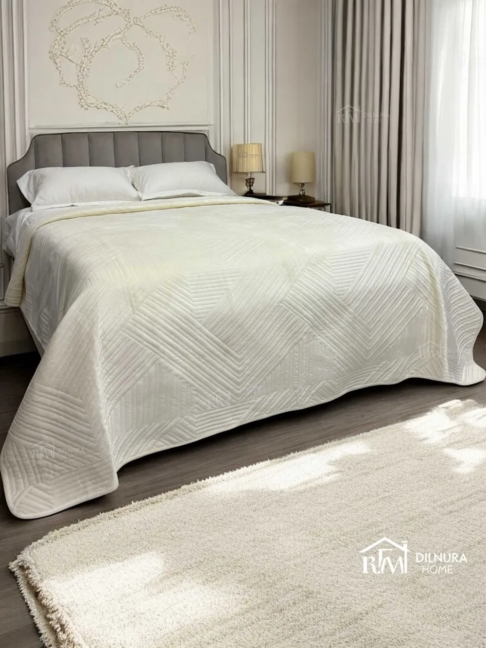 Покрывало 220х240 стеганое для кровати и дивана