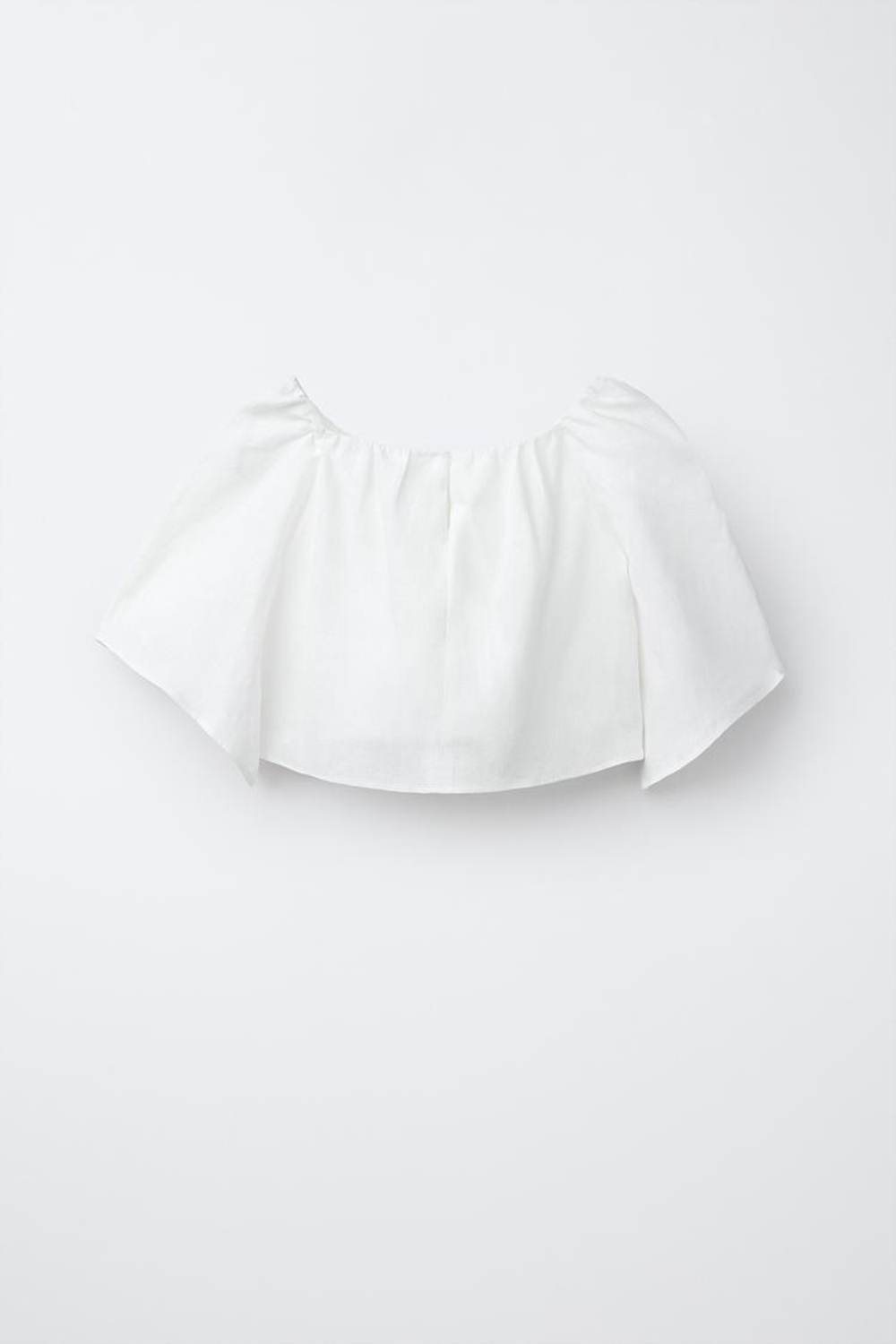 ZARA ЛЬНЯНОЙ ТОП, БЕЛЫЙ