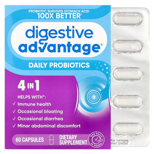 Schiff, Digestive Advantage, ежедневный пробиотик, 60 капсул