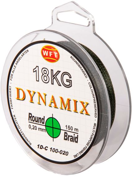 Леска плетёная WFT KG ROUND DYNAMIX Green 150 м, 0,20 мм